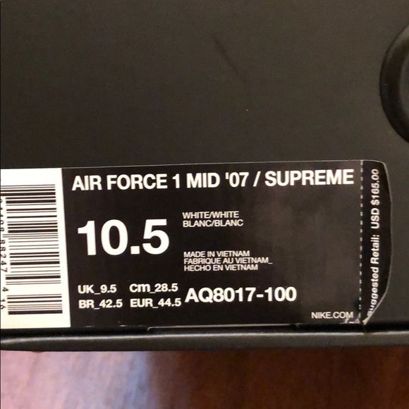 SOLD !!! 😎😎Air Force 1 MID ‘07/Supreme - Picture 7 of 7